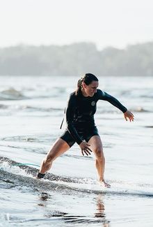 Jill Saulnier surfing