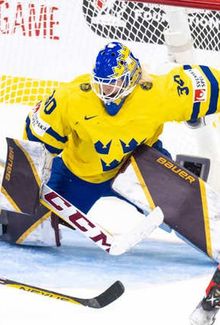 Emma Soderberg (Team Sweden) blocking a shot from Team Canada