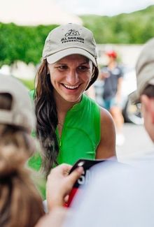 Jill Saulnier smiling and wearing a hat for the 'Jill Saulnier Foundation'